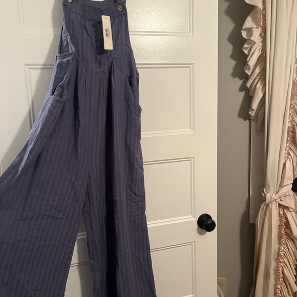 Three Bird Nest Blue Wide Leg Jumpsuit - Picture 10 of 10
